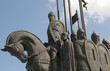 Fragment of the monument to Alexander Nevsky. Pskov