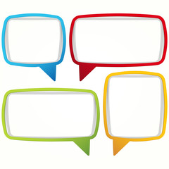 Wall Mural - Colorful speech bubble frames.