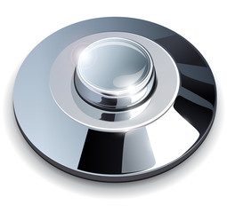 Poster - Metallic, chrome web button, vector illustration.
