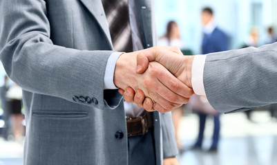 Handshake in front of business people