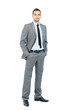 © ASDF - Full body portrait of happy smiling business man,