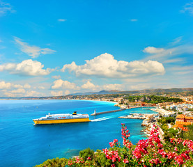 View of mediterranean resort Nice, French riviera