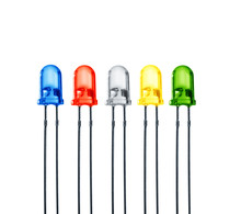 Five Diode On White Background