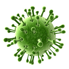 3d Green Virus Isolated On White Background