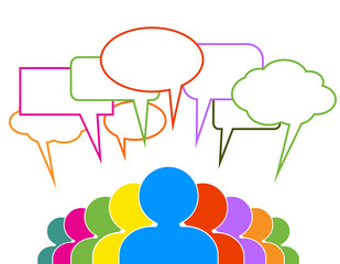 Social network talk and speech bubbles