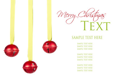 Wall Mural - three hanging Christmas or holiday ornaments