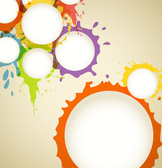 Aufkleber - Color ink blots speech clouds abstract background