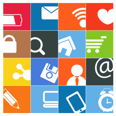 Aufkleber - Modern social media color buttons interface