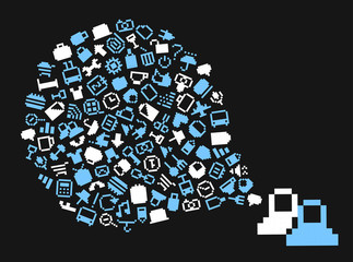 Aufkleber - Speech cloud and account icons