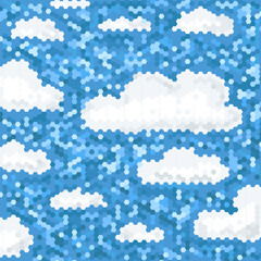 Poster - Abstract clouds background of polygonal tile