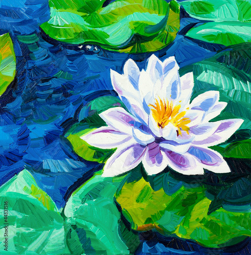 Naklejka - mata magnetyczna na lodówkę Water Lily