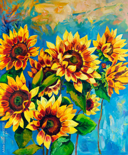 Naklejka na szybę Sunflowers