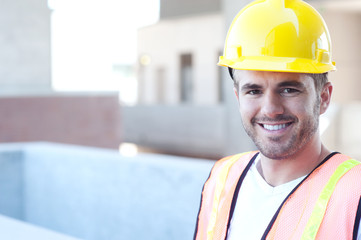 portrait of a happy construction worker