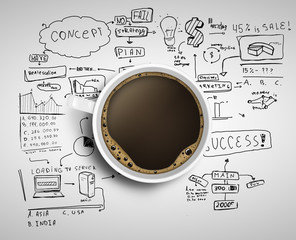 Wall Mural - coffee and  business strategy