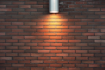 Illuminated brick wall