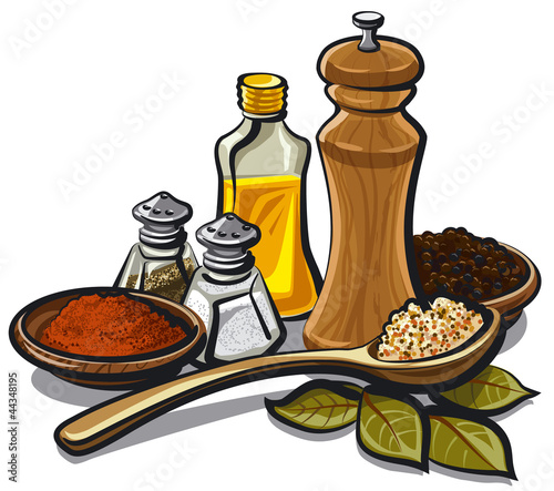 Naklejka nad blat kuchenny spices and flavorings