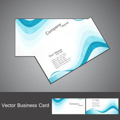 Canvas Print - abstract blue colorful stylish wave business card set vector