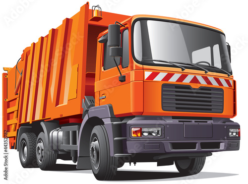 Tapeta ścienna na wymiar orange garbage truck