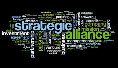 Wall Mural - Strategic alliance concept in tag cloud