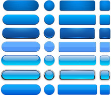 Blue High-detailed Modern Web Buttons.