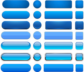 Blue high-detailed modern web buttons.