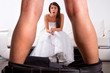 Bride shocked at the groom striptease