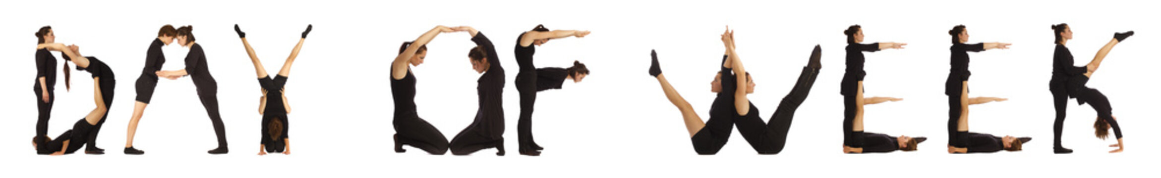 Black dressed people forming CAUCASIAN word over white 