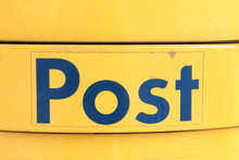Yellow Post Mail Box