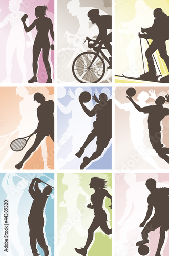 Fototapeta dla dzieci Sport silhouette labels