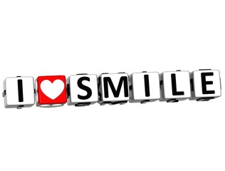 Poster - 3D I Love Smile Button Click Here Block Text