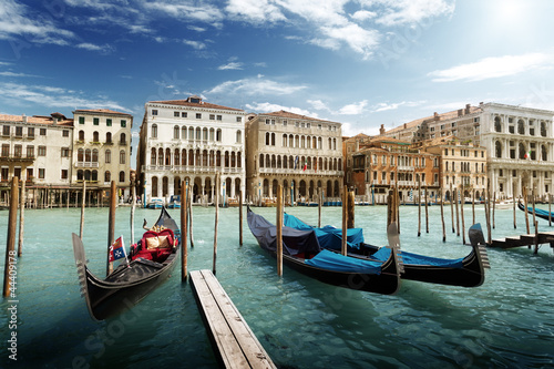 Obraz w ramie gondolas in Venice, Italy.