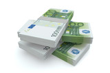 Fototapeta Perspektywa 3d - 100 Euros money stack