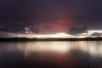 Wall Mural - Swedish lake in really bad weather