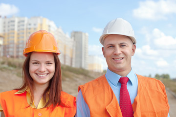 Wall Mural - Portrait of two white-collar workers