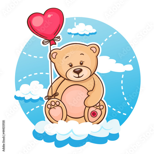 Nowoczesny obraz na płótnie valentine teddy with balloon
