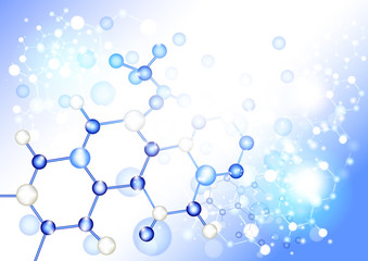 Poster - Chemistry vector blue background