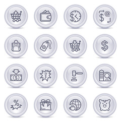 Sticker - Contour icons on glossy buttons 22