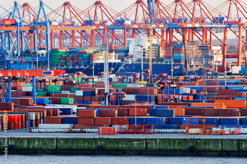 Fotomural Containerterminal im Hamburger Hafen
