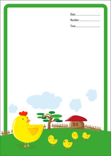 Background Hen And Chick Cartoon Vector