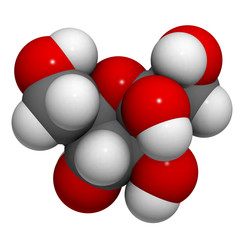 Poster - Fructose (fruit sugar) molecule, chemical structure