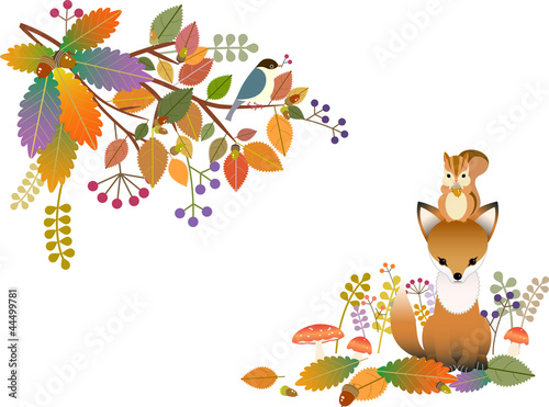 秋 森 動物 フレーム Buy This Stock Vector And Explore Similar