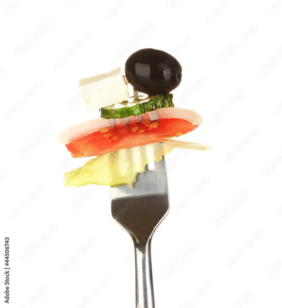 Ingredients for a Greek salad