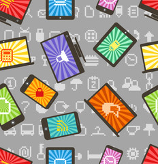 Aufkleber - Abstract style modern gadgets seamless pattern