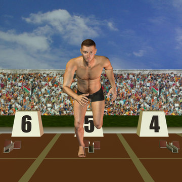 Sportler beim Sprint Start