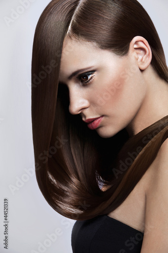 Fototapeta na wymiar Woman with Long Hair. High quality image.