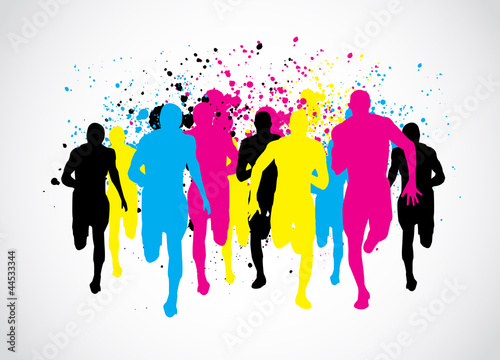 Naklejka dekoracyjna CMYK Marathon Runners