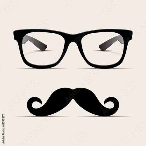 Plakat na zamówienie Hipster glasses, Hipsta man. Vector