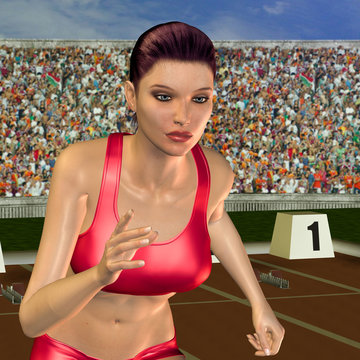 Leichtathletin beim Laufen