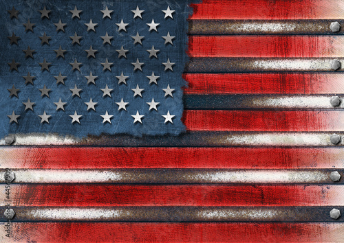 Fototapeta na wymiar USA Grunge Metal Flag