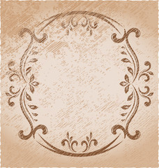 Fototapete - Vintage oval frame